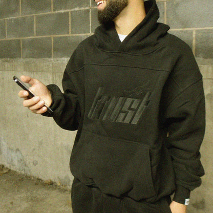 EMBROIDERED HEAVYWEIGHT TRUST TRACKSUIT [BLACK]