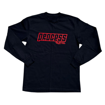 LONG SLEEVE PROCESS TEE [BLACK/RED]