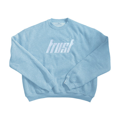 EMBROIDERED CREW NECK [BABY BLUE]