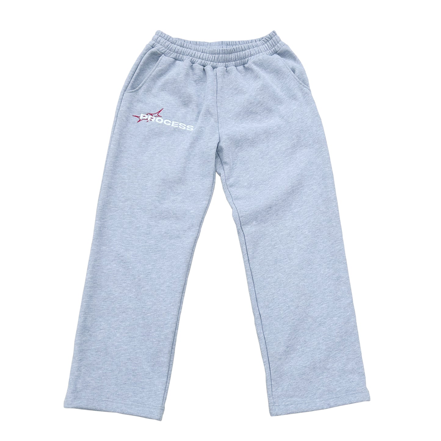 EMBROIDERED STRAIGHT LEG JOGGERS [GREY]