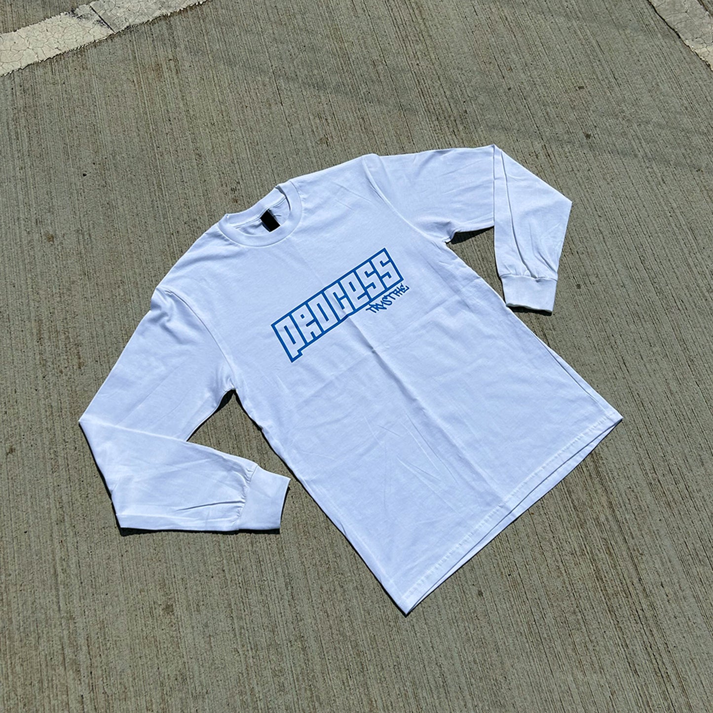 LONG SLEEVE PROCESS TEE [WHITE/BLUE]